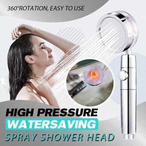 High Pressure Water Saving Spray Shower Head 360 Rotated Rainfall Shower Head Bathroom Hand-held Pressurized Massage Shower Head
