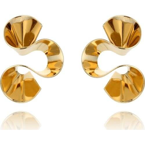 New Fashion Jewelry Geometric Spiraly Flower Glossy Face Stud Earrings For Women Girls Nice Gifts Hyperbole Ear Bijoux Brincos