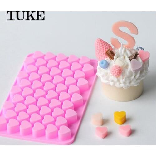 DIY Heart Shaped 3D Silicon Chocolate Jelly Candy Cake Bakeware Mold 55 Holes Pastry Bar Ice Block Soap Mould Baking Tools