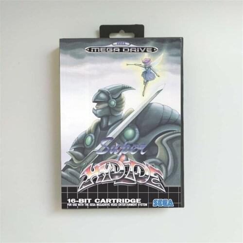 Super Hydlide - EUR Cover With Box 16 Bit MD Game Card for Megadrive Genesis Video Game Console