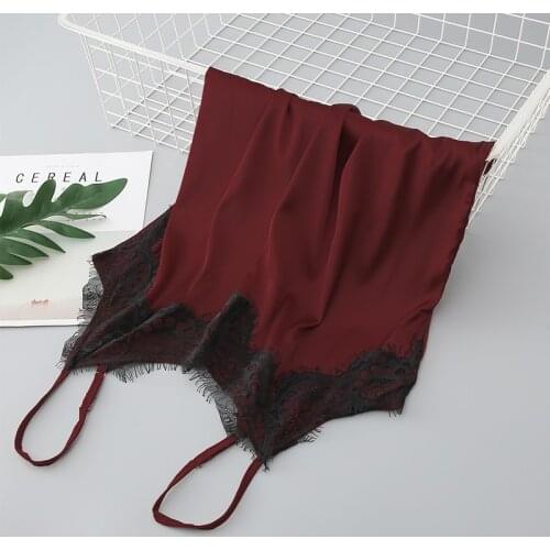 Summer Tops Women Silky Satin Laced Up Crop Tops Adjustable Straps Tank Top For Women Sexy Crop Tops Underwear Camisole Cami