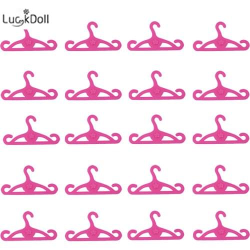 Luck Doll 20 Pieces / Pink Hanger For Barbies&11.5Inch Doll Clothes Accessories,Girls Toys,Generation,Birthday Gift Kids Toy