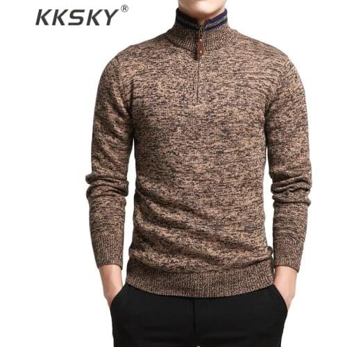 Turtleneck Knittwear Men‘s Sweaters Cotton Pullover Men Long Sleeve Mens Sweaters And Pullovers Zipper Neck Knitwear Coats 3XL