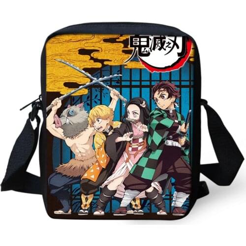 Womens Messenger Bags Demon-Slayer-Kimetsu-no-Yaiba-Pattern Crossbody Bags Small Kids Purse Bags Mini Flaps Bag