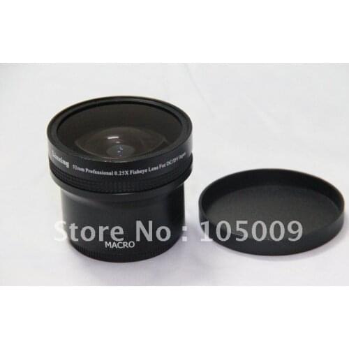 0.25x 52mm Wide FISH EYE Fisheye LENS with 12.5 Macro lens black