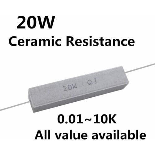 1pcs 20W 1.5 1.8 2.2 2.5 2.7 2 3 3.3 ohm 1.5R 1.8R 2.2R 2.5R 2.7R 2R 3R 3.3R Ceramic Cement Power Resistance Resistor 20W 5