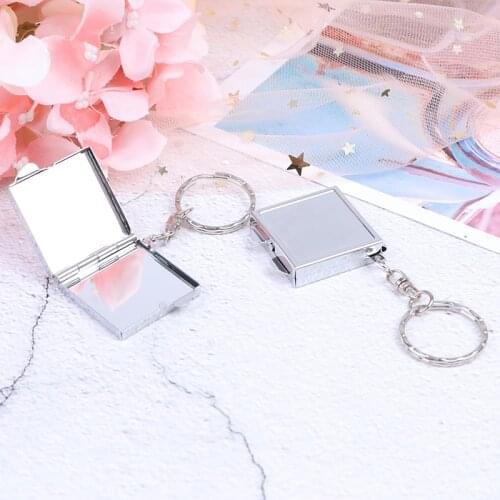 1pcs Creative Double-Sided Makeup Mirror Keychain Metal Custom Makeup Mirror Pendant One Dual-Use Easy Switch Mirror Keychain
