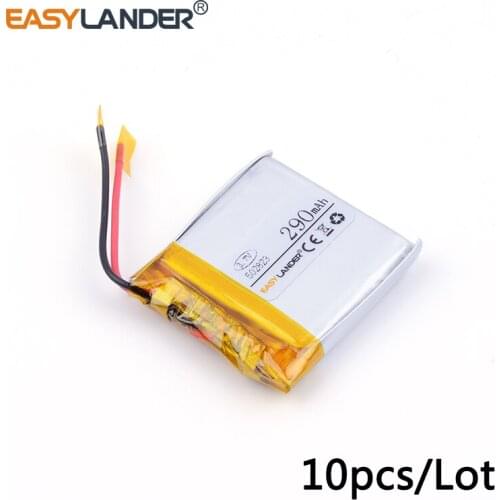 10 pcs/Lot 3.7V 290mAh 502823 Lithium Polymer LiPo Rechargeable Battery cells For Mp3 PAD DVD E-book bluetooth headset 052823