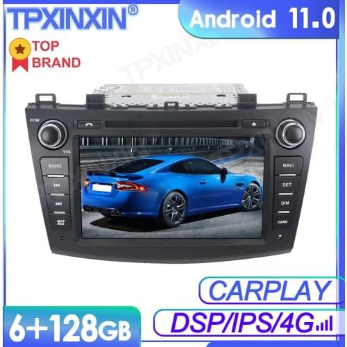 6+128G Android 11 For Mazda 3 2009-2012 Car Multimedia Player GPS Navi Audio Stereo Screen DVD Head Unit Tape Recorder