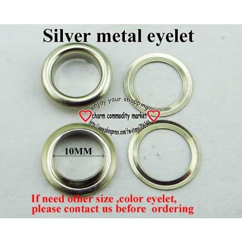 60PCS 10MM silver METAL EYELETS button sewing clothes accessory buttons HAND BAG EYELET ME-002g