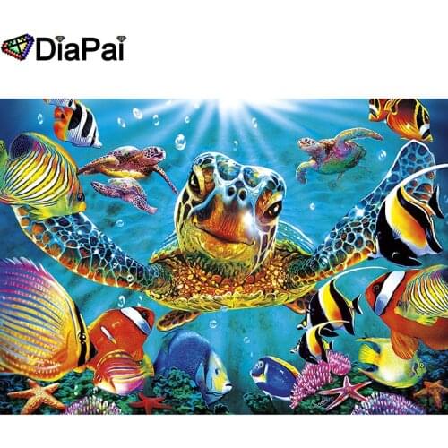 DIAPAI Diamond Painting 5D DIY 100% Full Square/Round Drill "Color sea turtle" Diamond Embroidery Cross Stitch 3D Decor A18559