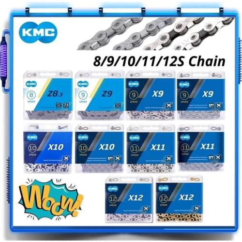 KMC Bike Chain Z8 Z9 X9 X10 X11 X12 Bicycle Chain 8/9/10/11/12 Speed Road MTB Crankset SRAM 8 9 10 11 12s shimano