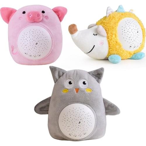 Baby Stuffed Animal with Music Stars Light Projector Toy Plush Night Lamp Infant Slumber Buddies Projection and Melodies Soother