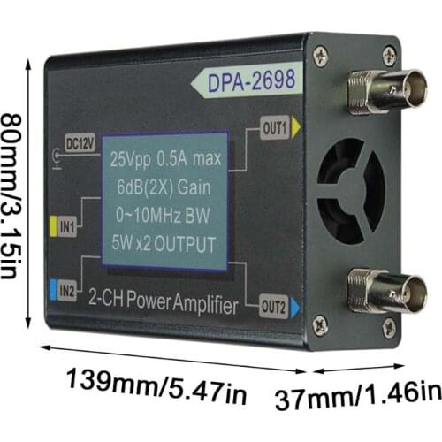 DPA-2698 10MHz 25Vpp Dual Channel 2CH DDS Function Signal Generator DC Amplifier