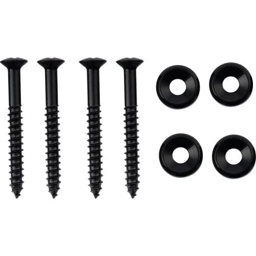 Musiclily Electric Guitar Bass Neck Joint Bushings & Bolts, Black (4 Pieces)
