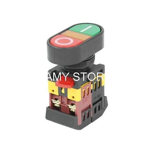 AC 600V 10A Indicator Light AC 110V 220V-240V 380V ON OFF START STOP Momentary Push Button Switch 22mm Mounting Hole APBB-22&25N