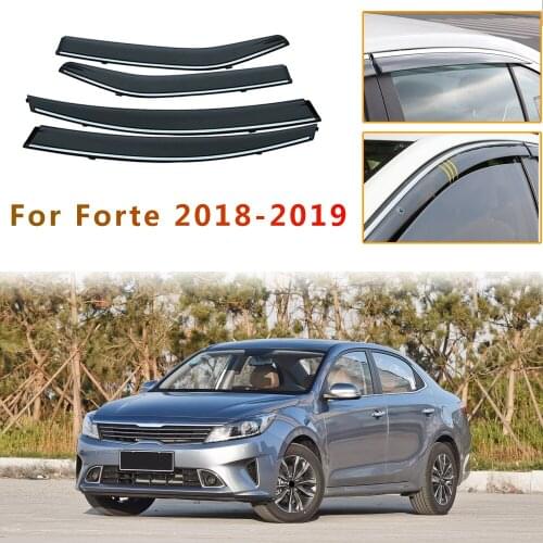 4PC Window Visor For KIA FORTE 2018 2019 Car Styling Smoke Window Sun Rain exterior visor Deflector Guard Sunny visor Accessorie