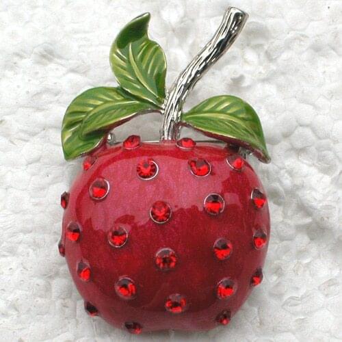 Fashion brooch Red Rhinestone Enamel Pin brooches C448