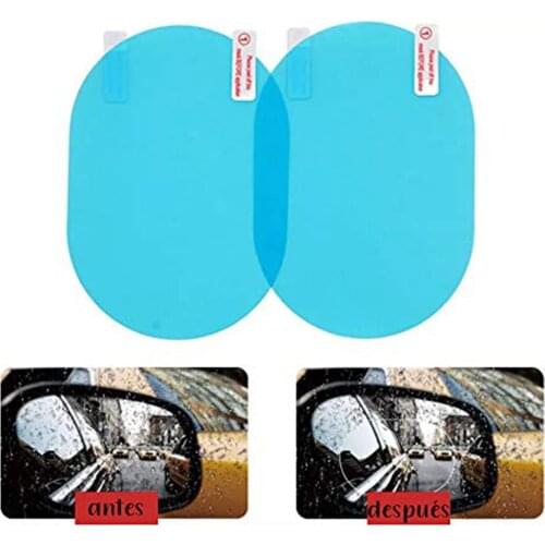 2pcs Oval Car Rearview Mirror Waterproof Sticker Anti Fog Anti-Glare Rainproof Protective Film for Door Mirror 10x15cm