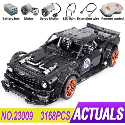 23009 New 1965 Ford Mustang Hoonicorn Racing Car Ft 20102 MOC-22970 Building Block Bricks Kid Educational Toys Gifts