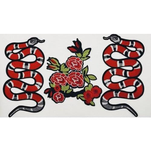 New Embroidery Animal Snake DIY Clothes Patches Clothing Large Suit Accessories Embroidery Iron Patch For Dress Subsidy