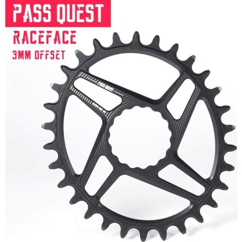 PASS QUEST 3mm Offset Oval Narrow Wide Chainring For Racefaec Crankset MTB Mountain Bike Chain Wheel Bicycle Gear 30-36T