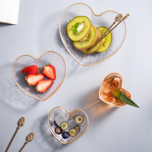 Nordic Style INS Phnom Penh Hammered Glass Bowl Love Fruit Salad Creative Breakfast Bowl Net Red Birds Nest Dessert Bowl