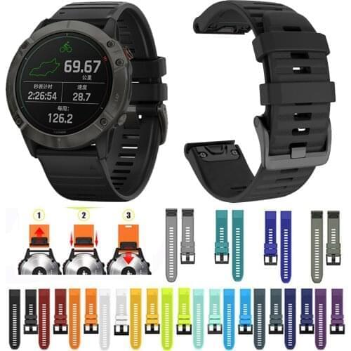 Smart Watch Band Straps For Garmin Fenix 6 6S 6X 5X 5 5S 3 3HR Forerunner 935 945 Quick Release Strap Silicone Bracelet