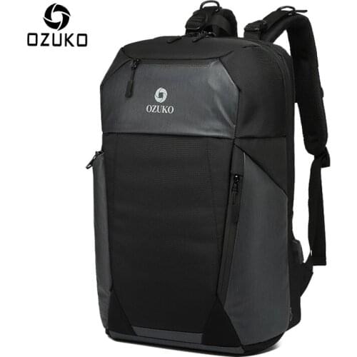 OZUKO Mens Anti-theft Backpack Multifunction USB Charging Backpacks Male 15.6 inch Laptop Backpack Casual Travel Bag Waterproof
