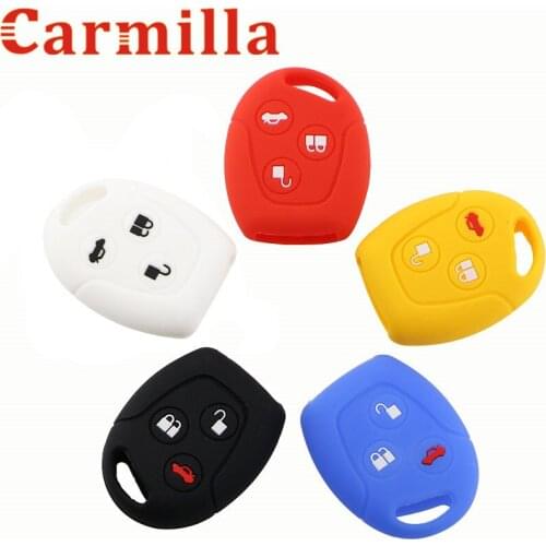Silicone Car Key Fob Case Cover Sticker Set Protector Bag Accessories for Ford Mondeo Fiesta Focus C-Max KA GALAXY Remote Holder
