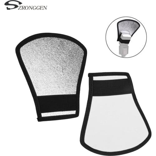 Two-Sides Flash Diffuser Softbox Silver/White Camera Reflector for Nikon Canon Sony Pentax Olympus Yongnuo Godox Flash Speedlite