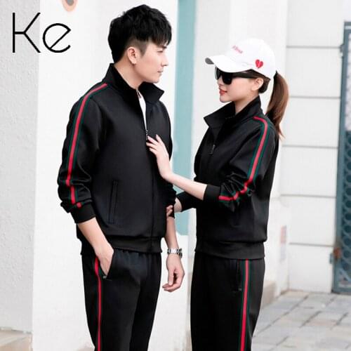 KE Sports suit mens womens spring autumn 2021 new net red couple wear summer leisure plus size fitness morning running suit