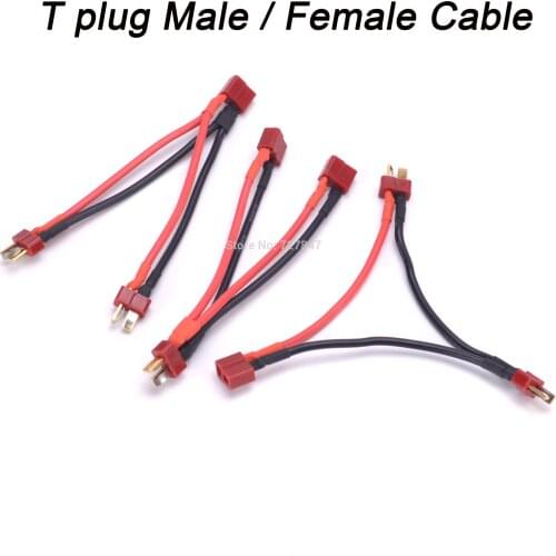 T-Plug T plug Y Wire Cable Harness Female to Male T Plug Parallel Battery Pack Connector Cable Splitter for FPV