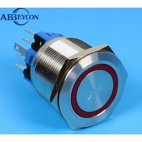 TY 2502Z 25mm Waterproof Push Button Switch 12V Latching Metal Push Button Switch