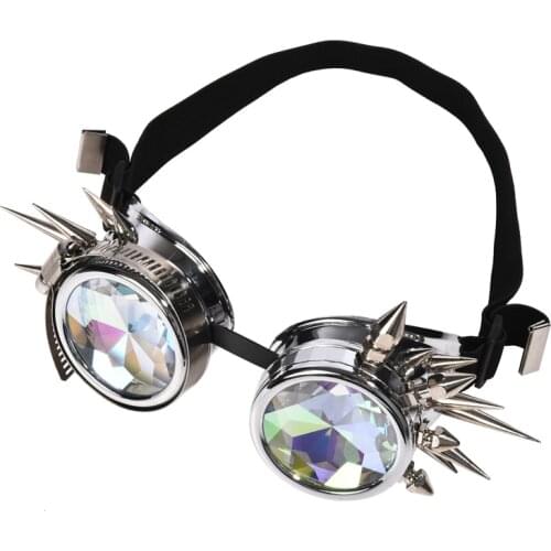 Victorian Gothic Cosplay Rivet Steampunk Goggles Long Spikes Glasses Welding Punk Eyewear