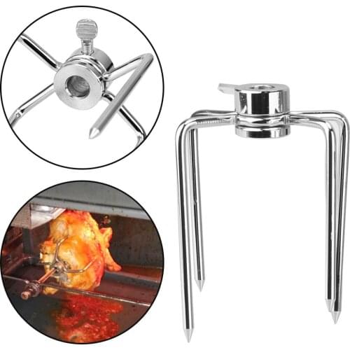 NICEYARD Stainless Steel BBQ Forks Charcoal Chicken Grill Rotisserie Meat Fork 2pcs/set Kitchen BBQ Tool