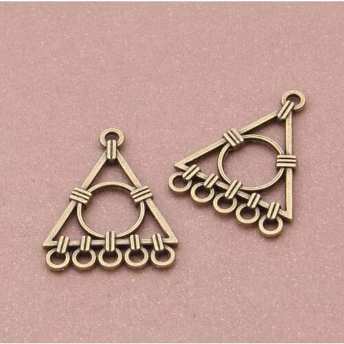 50pcs Vintage Triangular Multi-ring Connector Fit Earrings/Necklace/Bracelet Fashion DIY Jewelry Making Jewelry Accessories