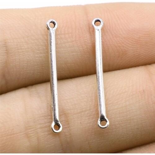 WYSIWYG 30pcs 2x24mm Connector Charms Connector Antique Silver Color For Jewelry Making DIY Jewelry Accessories
