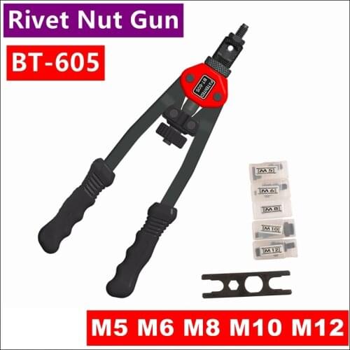BT - 605 Manual Pull Rivet Nut Gun Riveting Tools M5 / M6 / M8 / M10 / M12