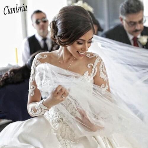 New Fashion Ball Gowns For Elegant Brides Custom Made Wedding Dress with Sparkly Crystals Luxury Vestidos De Novia