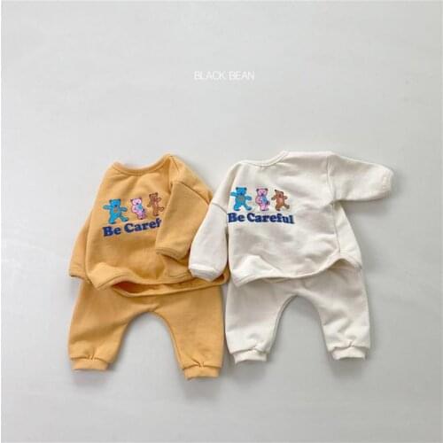 2021 Fall Baby Clothes Set Infant Girls Kwaii Sweatshirts Long Soft Trousers 2pcs Toddler Boys Tracksuits Pullover Tops Pants