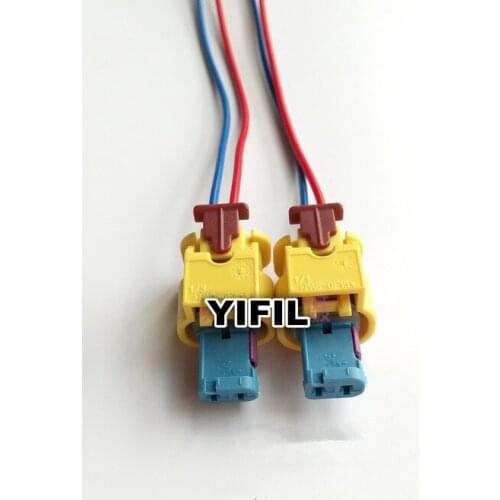 2pcs/lot 2 Pin 2 Way Collision Sensor Connector Plug With Wire Cable Pigtail For VW Audi A6L A4L A5 Q5 A7 A8L 4H0 973 323