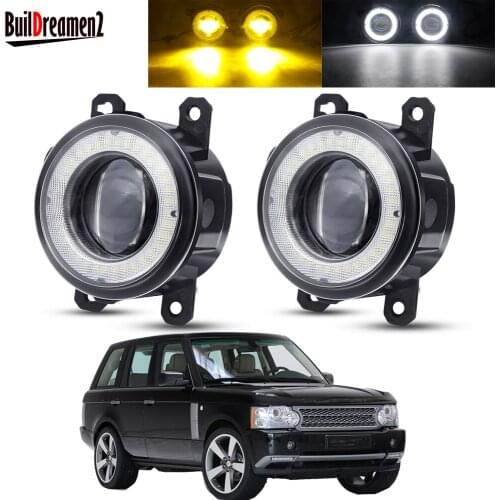 2 Pieces Angel Eye Fog Light Assembly Car LED Lens Fog Driving Lamp DRL 12V For Land Rover Range Rover III SUV (LM) 2009-2012