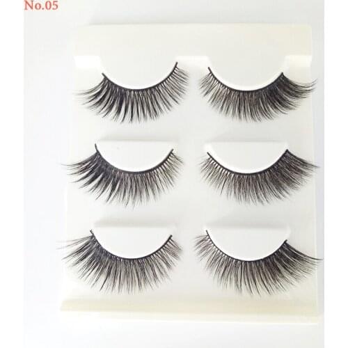 3 Pairs Woman Handmade False Eyelash 3D Full Strip Lashes Thick False Eyelashes Eye makeup Tool For Women Party Gift