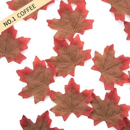 50Pcs/set Artificial Maple Leaves Simulation Leaves Halloween Autumn Leaves Christmas Wedding Table Decorations Thanksgiving Day