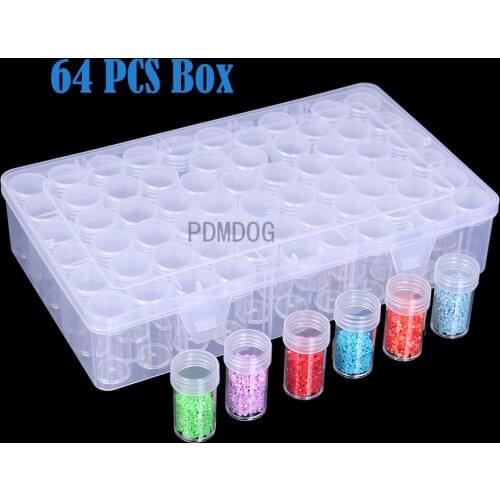 64/128/pcs Diamond Painting Tools Beads Container Rhinestone Diamond Embroidery Stone Storage Accessory Mosaic Convenience Box