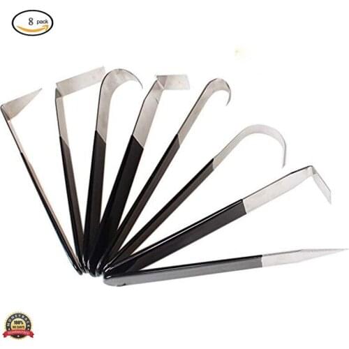 8Pack Pottery Tools Stainless Steel Carving Shaping Knives Clay Sculpture Hand Tools Craft Trimming Artist Ceramic Tools Set