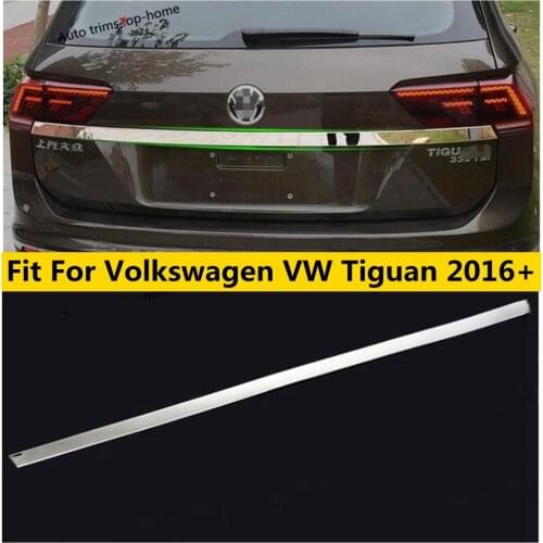 Yimaautotrims Accessories Fit For Volkswagen Tiguan 2016 - 2020 Rear Trunk Tailgate Bottom Lid Strip Cover Trim