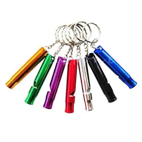 1pc Mini Aluminium Whistle Camping Emergency Survival Keychain Pendant Keyring Whosale&Dropship