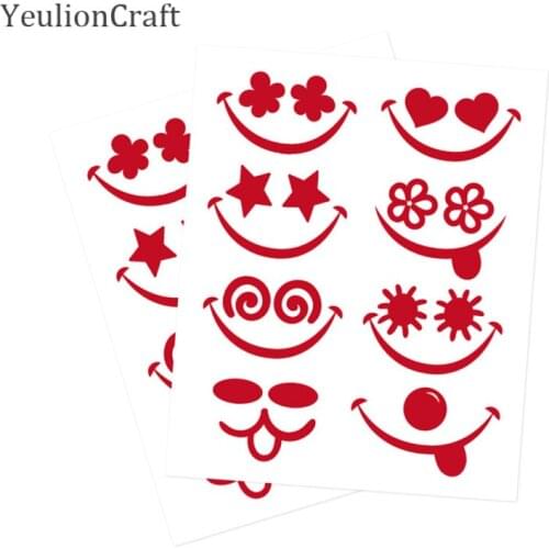 Chzimade 80Pcs/pack Smiling Lip Face Decorative Scrapbook Stickers For Clothes Suitcase Diy Label Stickers Handmade Crafts